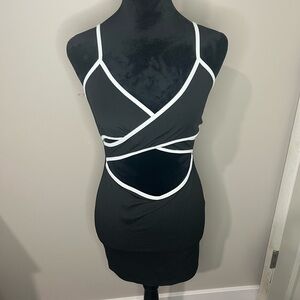 SHEIN Black Ribbed Mini Dress